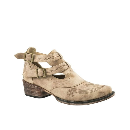 

Women s Vintage Beige Harness Fashion Booties Snip Toe - 09-021-1567-2186 TA 9 M US