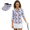 thumbnail image 2 of Garronmavis Horse Racing Women's Golf Shirt and Sun Visor Hat Set Adjustable Fashion Baseball Golf Cap Golf Tennis Shirts Breathable Fabric 4-Way Stretch for Camping Fishing Music Festival, 2 of 7