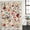 Brown, variant on Navy Blue Flowers Shower Curtain Set - Standard 72" x 72" Washable Bathtub Curtain with 12 Hooks, Spring Vintage Floral Leaves Farmhouse Waterproof Fabric Stall Shower Curtains for Bathroom Décor