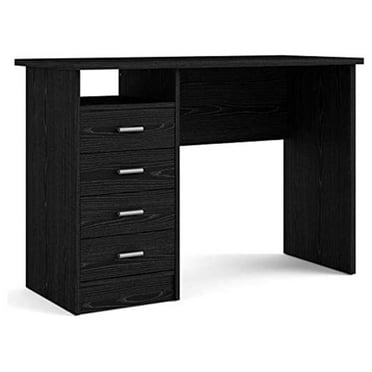 Zazesaby Desk with 4 Drawers, Black Woodgrain