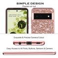 thumbnail image 6 of Compatible with Google Pixel 6 Pro Case Glitter Shockproof, Google Pixel 6 Pro Phone Case Bling Sparkly TPU and PC Silicone Shiny Girl Women Thin Protective Cover (Rose Gold), 6 of 14