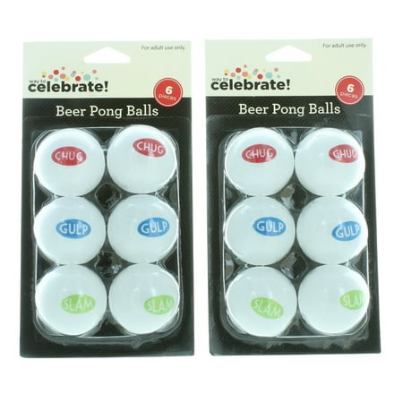 12ct Beer Pong Balls White w/Sayings Drinking Game College Frat Party