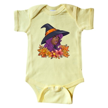 

Inktastic Witch with Autumn Flowers and Leaves Gift Baby Boy or Baby Girl Bodysuit