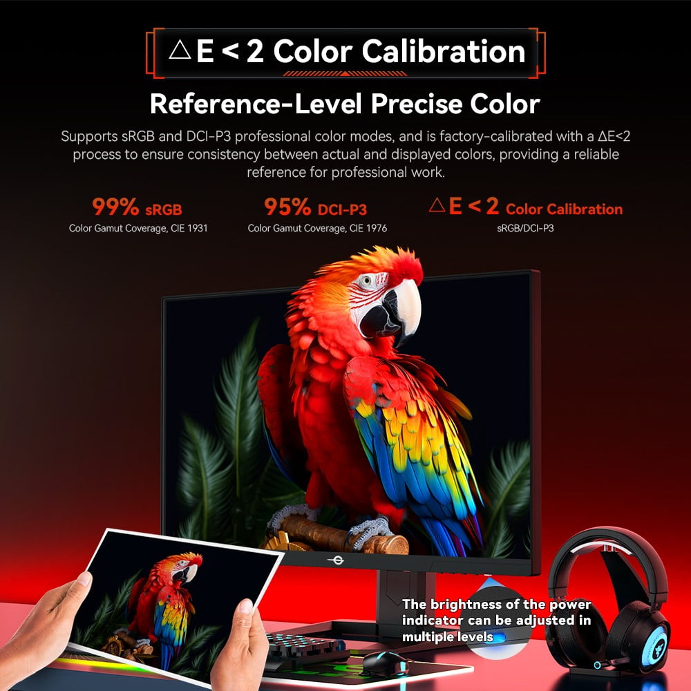 P2510S PLUS 2K QHD 240Hz IPS Gaming Monitor with HDR500, 1ms GTG, and Custom Display Modes-TITAN ARMY