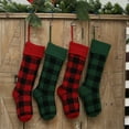 thumbnail image 4 of Xmarks 4 Pack Christmas Stockings- 20 Inch Red Black Buffalo Plaid Christmas Stockings Fireplace Hanging Stockings for Family Christmas Decoration, 4 of 9