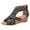 Black, variant on Women Wedge Sandals Bohemian Peep Toe Roman Beach Flip Flops Summer Casual