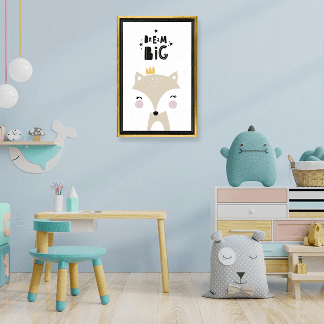 Cuadro decorativo para bebé princesa animal HD con marco flotado Maxigráfica Shop Canvas Abstracto Elegante