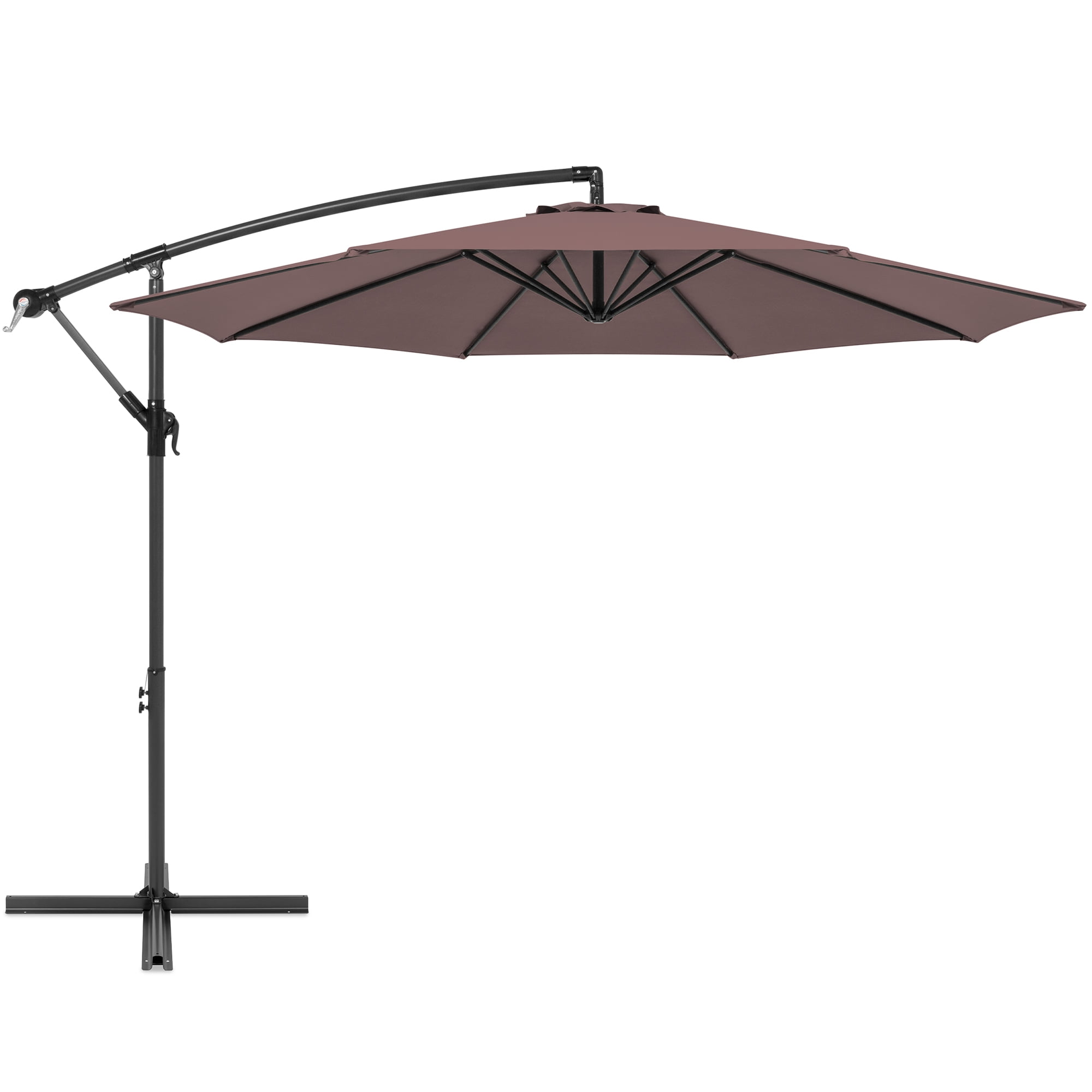 Best Choice Products 10ft Offset Hanging Outdoor Market Patio Umbrella W Easy Tilt Adjustment Navy Stripe Walmart Com Walmart Com