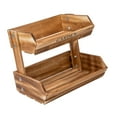 thumbnail image 1 of Cesta de frutas de madera, organizador de cocina, frutero multifuncional, soporte de exhibición de frutas escalonado para cocina, dormitorio de Marrón, 1 of 9
