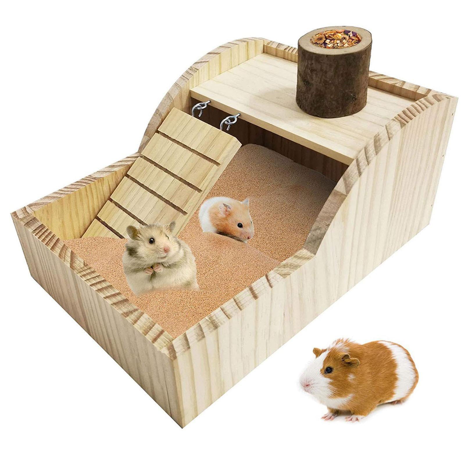 Stgfyxgs Hamster House Cage Accessories Hideaway Cabin Play Toy Fun with Ladder Gerbil House for Syrian Hamsters Rat Small Pet Gerbils