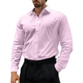 thumbnail image 4 of Blmnix Dress Shirts Men T Shirt Work Shirt Guide Oversized Undershirts Pink Button UP Collared Long Sleeve Tee Shirts,M, 4 of 5