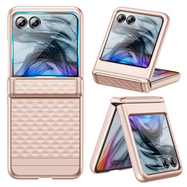 Funda para teléfono celular VEGO Motorola Razr 2024 Rugged Hinge Pink