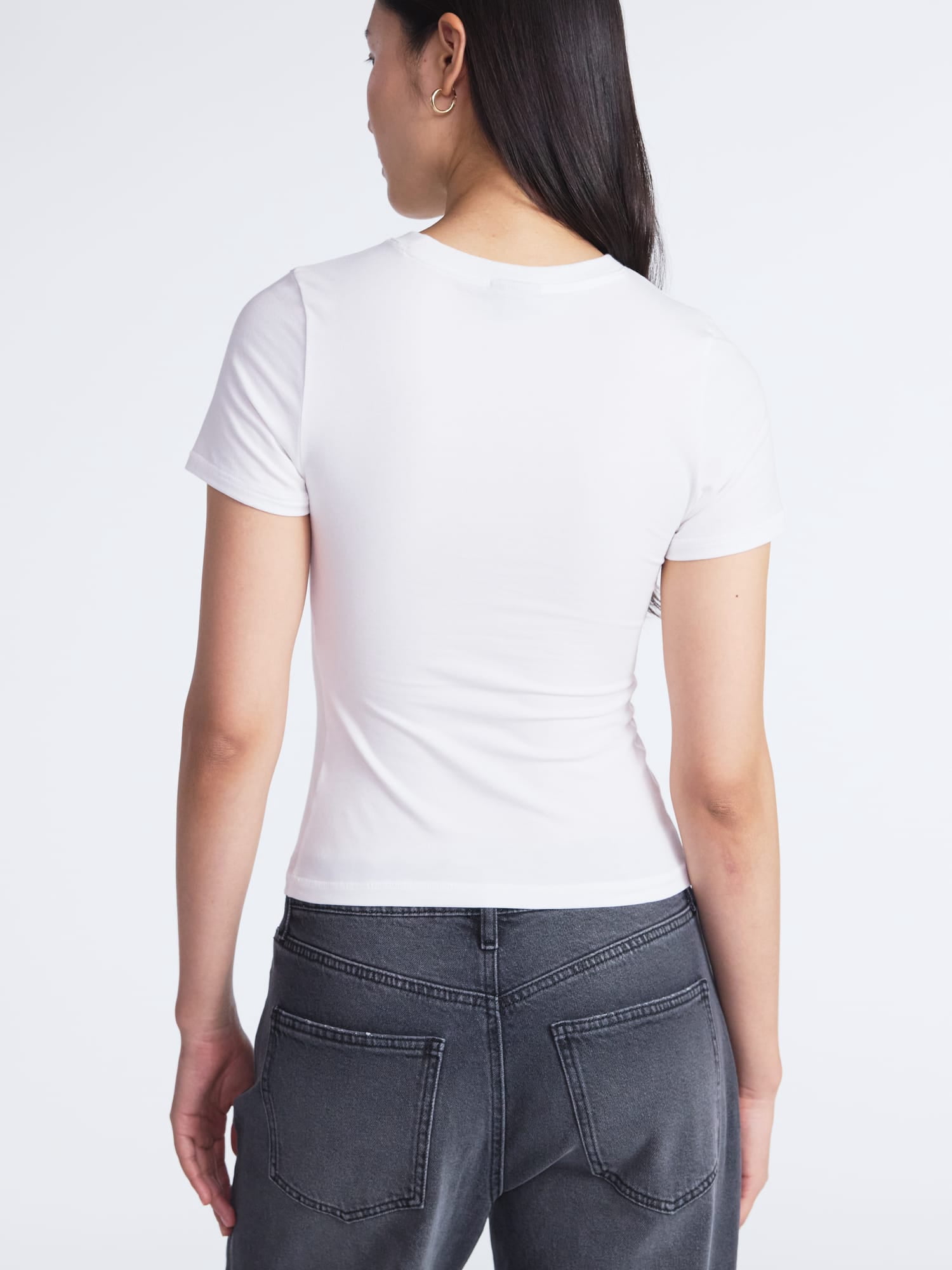 Scoop Women’s Stretch Cotton Blend Baby Tee with Short Sleeves, Sizes XS-XXL