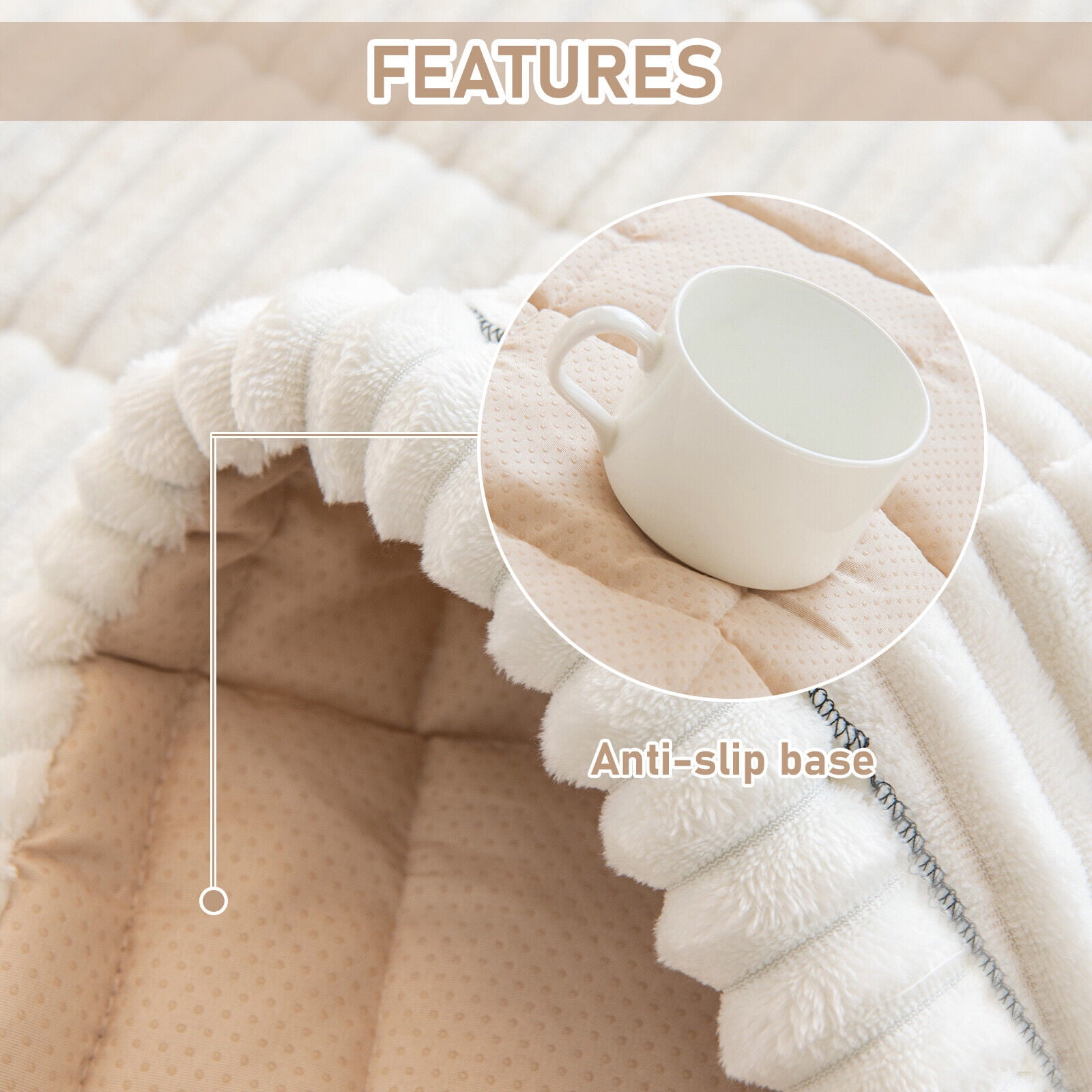 CJC Thickening Fuzzy Couch Pad Couch Protector for Dogs Garden Chic Cotton Protective Couch Covers Pet Mat Bed Sofa Cover