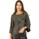 thumbnail image 2 of Blusa Lentejuela Cuello Redondo Mangas De Murciélago Casual Suelto Para Mujer Negro L Unique Bargains Blusa, 2 of 6