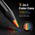 thumbnail image 3 of 12 Pack 7 in 1 Black Wooden Rainbow Pencils Bulk, Trianu Multicolored Pencils Assorted Colors Art Supplies for Adults Drawing Coloring Sketching, Christmas Gift for Kids and Adults, 3 of 6