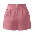 thumbnail image 6 of Tqcoqu Women's High Waist Pleated Button Front Shorts,Casual Summer Beach Lounge Shorts with Side Pockets,Pink Women's S-XXL, 6 of 6