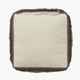 thumbnail image 5 of Ox Bay Undine Shag Striped Handmade Cotton Medium Square Pouf Ottoman, Brown, 18" x 18" x 14", 5 of 6