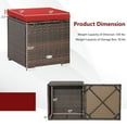 thumbnail image 4 of Costway 2 Pcs Poufs de Patio en Rotin Table d'Appoint Coffre de Rangement Repose-Pieds avec Coussins Rouge, 4 of 10