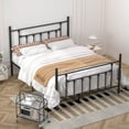 thumbnail image 3 of Antique Queen Size Platform Bed with Victorian Iron Headboard/Slats Support, 3 of 6