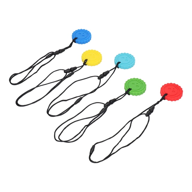 Juguete Para Masticar Para Bebés, Juguetes Para La Dentición, Material De Silicona De Forma Redonda De 5 Colores, Sin BPA Y PVC Para Interiores ANGGREK Descripción de la referencia