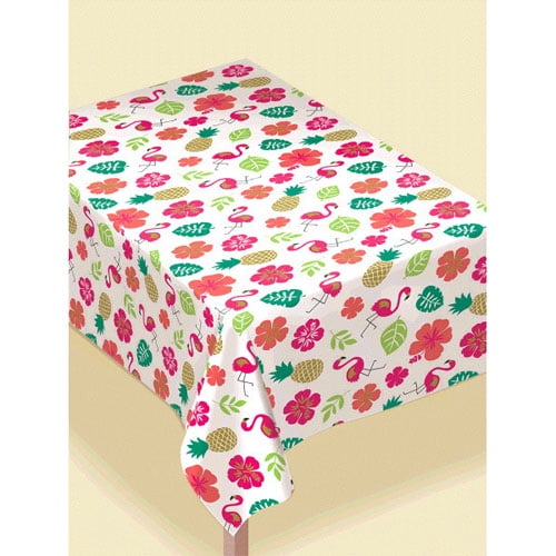 Hawaiian Luau 'Aloha' FlannelBacked Vinyl Table Cover (1ct) Walmart