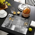 thumbnail image 3 of Grey Abstract Placemats Set of 6, Modern Mottled Art Oil Painting Placemats for Dining Table, Place Mats for Kitchen Tabletop, Waterproof Wipeable Dining Table Mats Set, 3 of 9