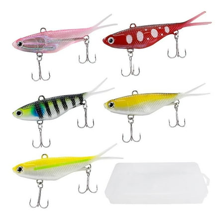 5pcs Soft Plastic Simulation Fishing Lures Artificial Bait Swimbaits