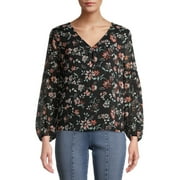 Time and Tru V-Neck Printed Soft Popover