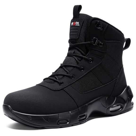 LARNMERN Steel Toe Boot Multi-Use Side Zip Shoes Non-Slip Sole for Work & Outdoor Industrail Boot High Top Tactical Safety Toe Shoe