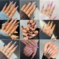 thumbnail image 5 of Uñas postizas largas - Uñas postizas con revestimiento de degradado manchado Adepaton BST3001786-1, 5 of 5
