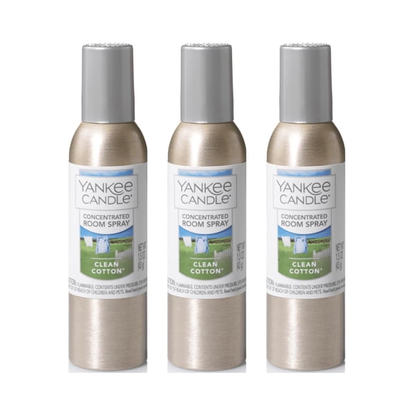 Ambientador en spray Yankee Candle Clean Cotton 43 ml, paquete de 3