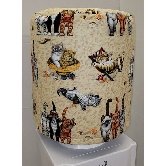 Beach Cats Water Bottle Cover by Penny's Needful Things (5 Gallon Cover)(Down Spout)