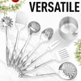thumbnail image 5 of Stainless Steel Cooking Utensil Set -  Metal Kitchen Gadgets - Easy to Clean Tools - 8 Piece Set, 5 of 6