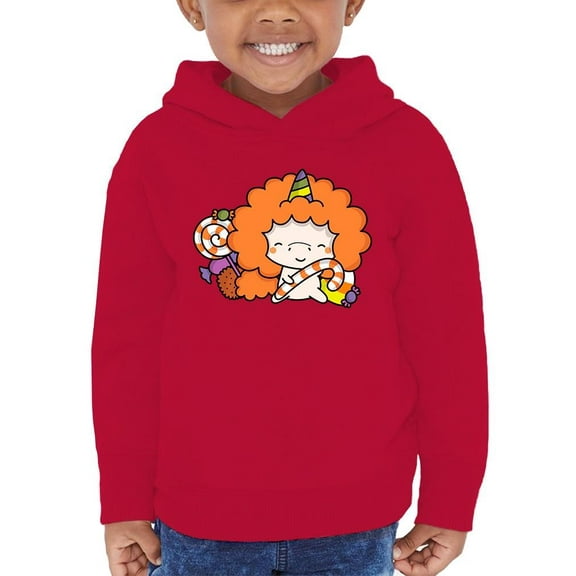 Cute Unicorn W Candy Hoodie Toddler -Image by Shutterstock, 4 Toddler
