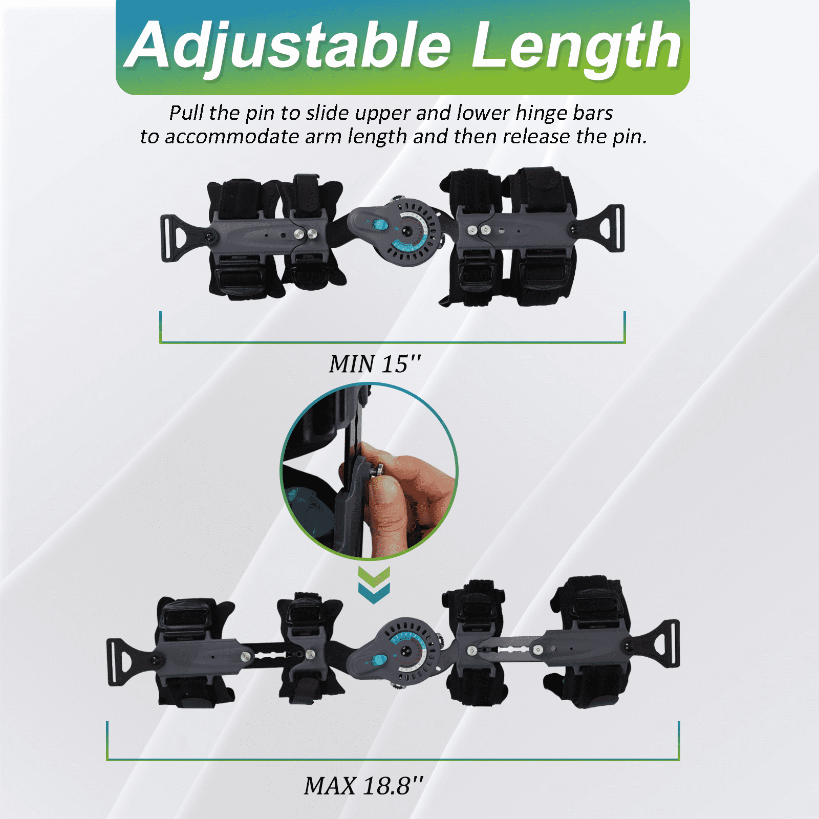 Orthomen Adjustable Post OP Elbow Brace for After surgery adult and child, left