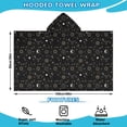 thumbnail image 2 of Black Gold Zodiac Sun Moon Pattern Hooded Bath Towel，60"x35" for Ages 3 To 12 Kids, Quick Dry Lightweight Soft Microfiber Hood Beach Towel Cover Up for Kids, 2 of 7