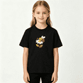 thumbnail image 2 of Cute Bumble Bee Daisy Girls Graphic Tee, Funny Honey Insect 100% Cotton Kids Short Sleeve T-Shirt, 2 of 5