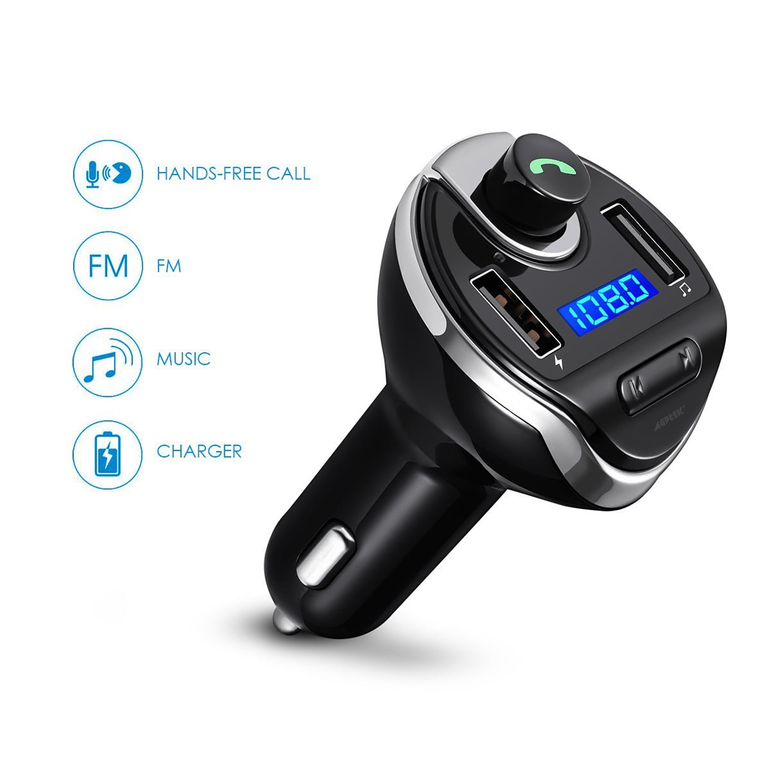 Bluetooth Car Audio Receiver FM Transmitter Wireless Adapter USB Charger US Ship