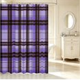 thumbnail image 2 of Manfei Modern Checkered Shower Curtain 72Wx78L,Geometric Check Bath Curtain,Purple Brown, 2 of 5