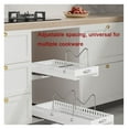 thumbnail image 6 of Pull Out Pot & Pan Lid Rack Organizer - Cabinet Built-in Draining Rack for Kitchen - Adjustable Dividers, Smooth Sliding, Drain Tray Included White, 6 of 9
