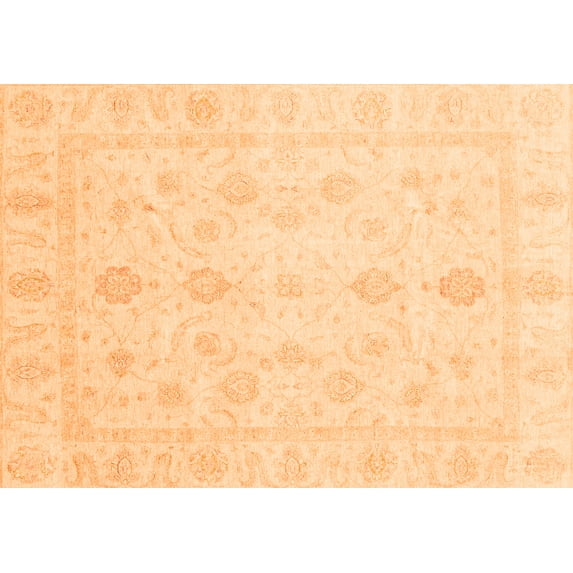 Ahgly Company Indoor Rectangle Oriental Orange Traditional Area Rugs, 2' x 4'