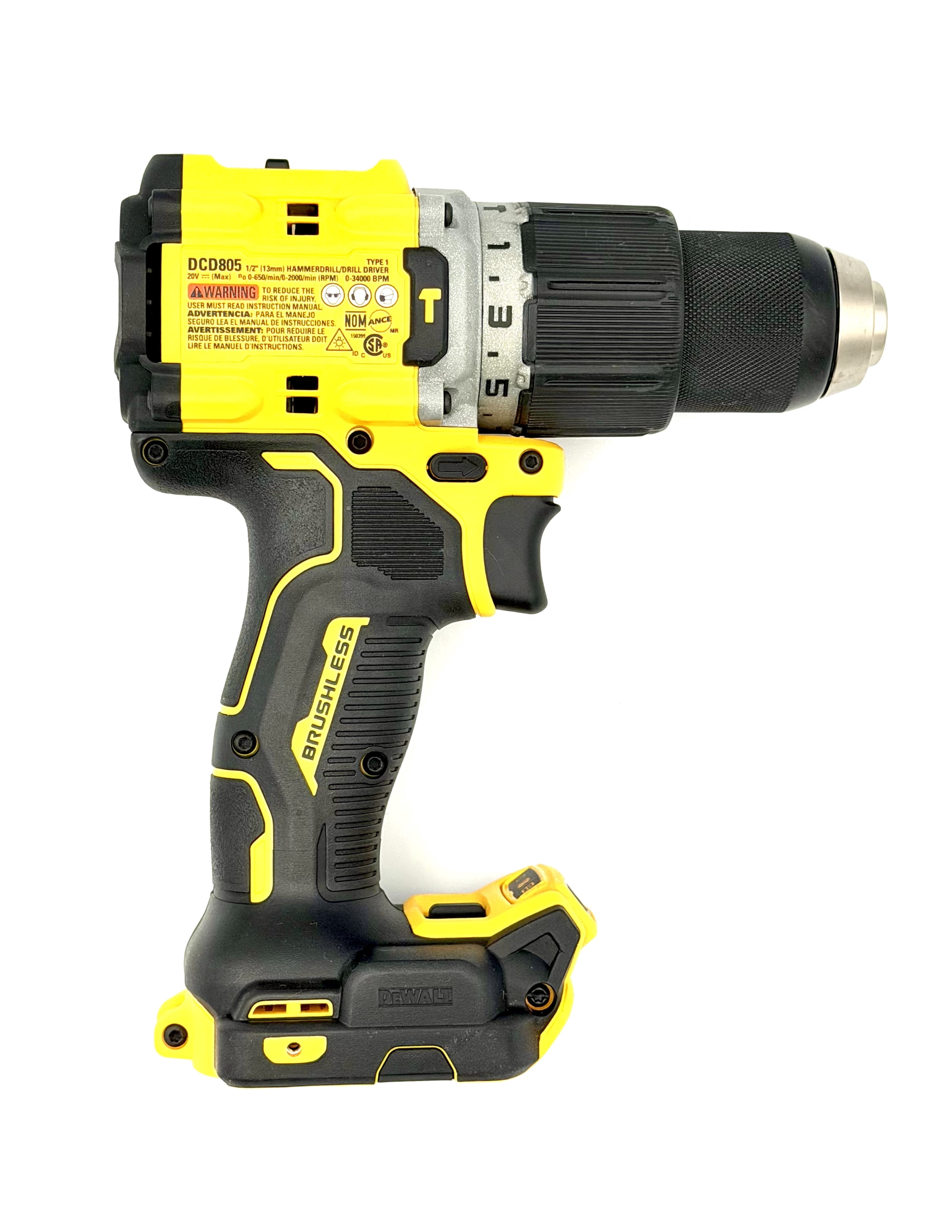 DeWalt  20V MAX Brushless Cordless 1/2" Hammer Combi Drill Driver with LED Work Light,  Bare Tool Only (DCD805)
