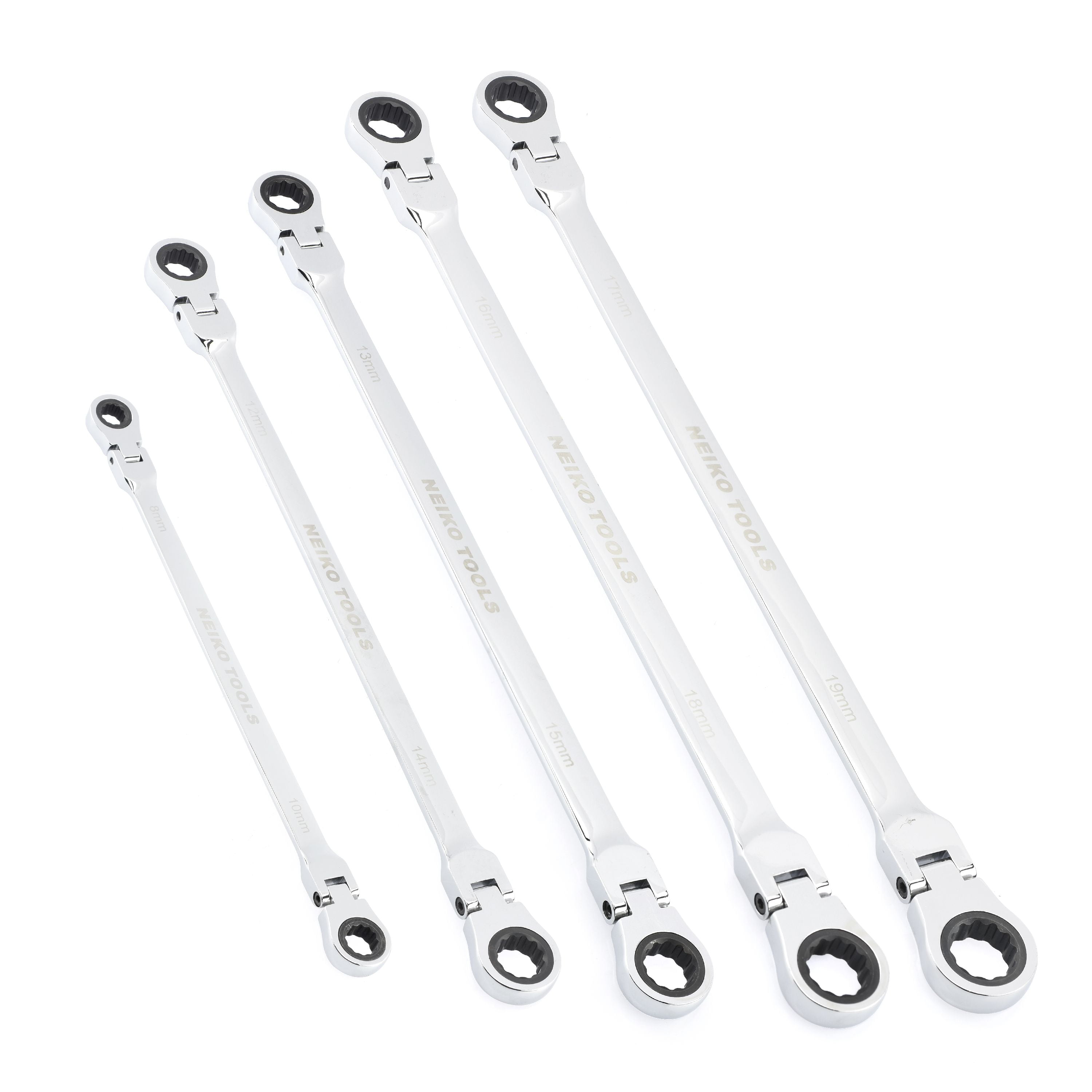 Open Box Items Neiko Combination Wrenches Polished Chrome Metric 8-19mm Sizes 