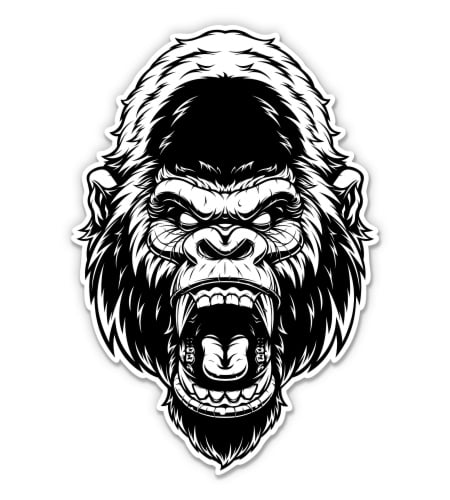 Gorilla Decals For Cars and Laptops 3 Pack