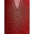 thumbnail image 7 of TSSOE Men Mesh Latin Dance Leotard Bodysuit Long Sleeve See-Through Rhinestones Salsa Tango Dancewear Red XXL, 7 of 7