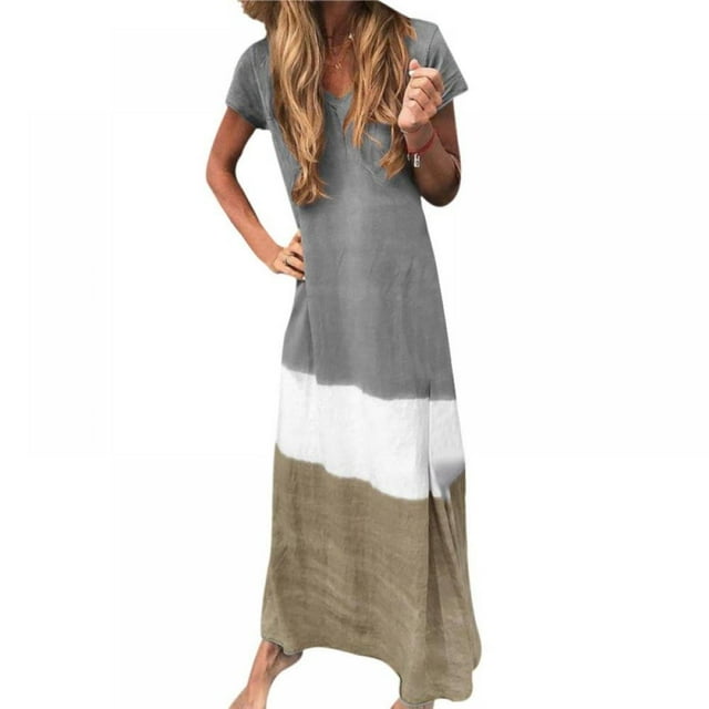 Robe Longue pour Femmes à Imprimé Floral, Robe Bohème de Plage, Robe Maxi, Robe de Soirée pour Femmes, Robe d'Été