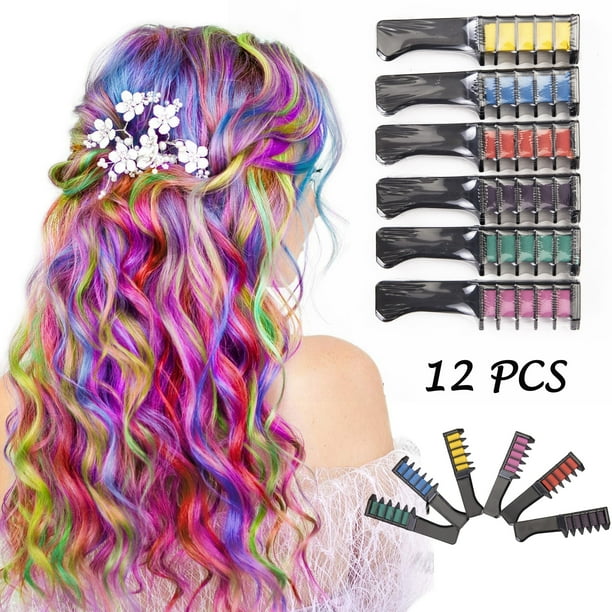 Youloveit Temporary Hair Color Chalk Comb, Washable Hair Chalk for