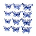 thumbnail image 3 of 12 piezas de pegatinas de pared de mariposa huecas 3D Strade Fareast Limited Azul 3 tamaños, 3 of 8
