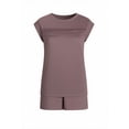 thumbnail image 6 of Two Piece Sets for Women Beach Summer Vacation Clothes Women's Solid Color Short Sleeve Front Pleated Round Neck Top and Shorts Set, 6 of 7